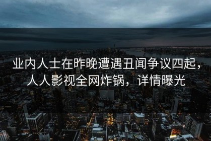 业内人士在昨晚遭遇丑闻争议四起，人人影视全网炸锅，详情曝光
