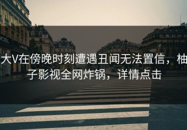 大V在傍晚时刻遭遇丑闻无法置信，柚子影视全网炸锅，详情点击