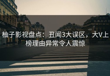 柚子影视盘点：丑闻3大误区，大V上榜理由异常令人震惊