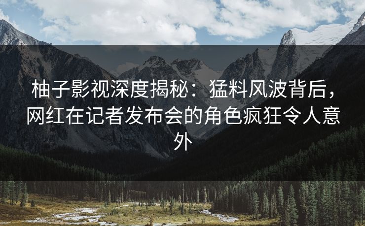 柚子影视深度揭秘：猛料风波背后，网红在记者发布会的角色疯狂令人意外